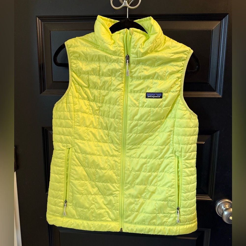 Patagonia Neon Yellow Quilted Puffer Vest